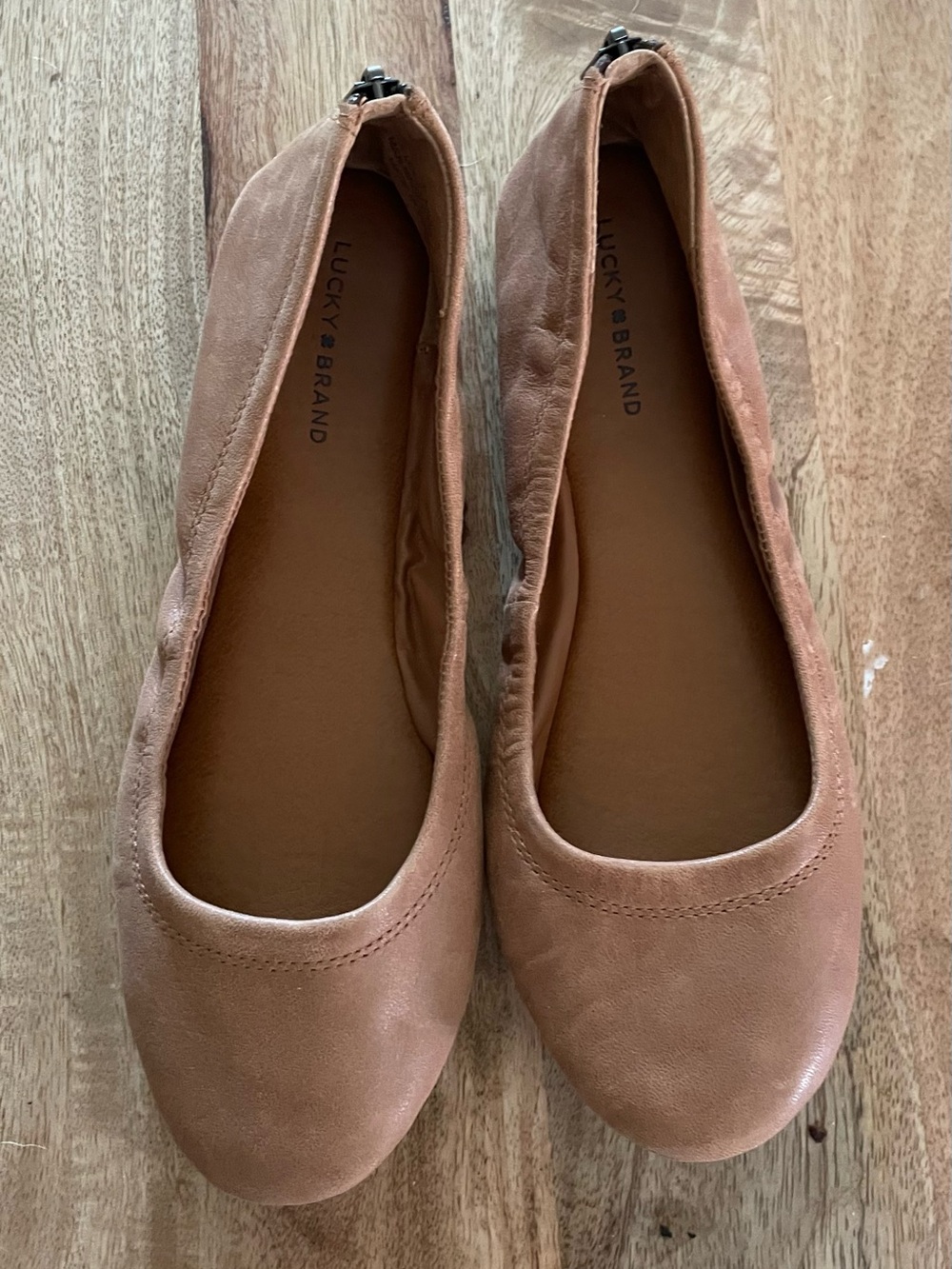 Lucky Brand Women's Cognac Emmie Ballet Leather Flat (Size 7)